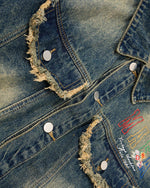 Washed Embroidered Casual Jacket