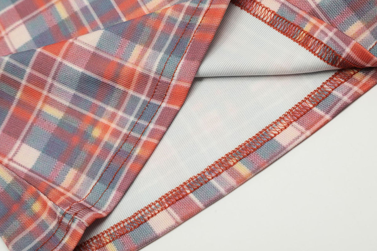 Retro cute plaid long sleeves