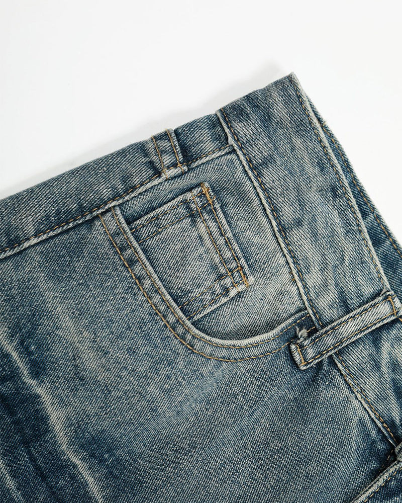 復古個性牛仔長褲