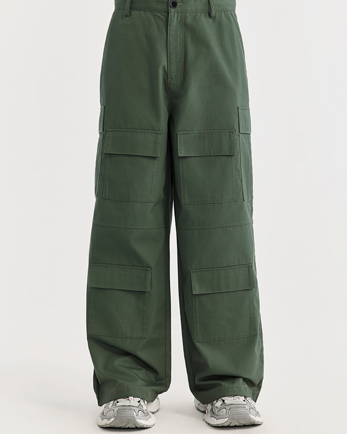 休閑口袋工裝褲