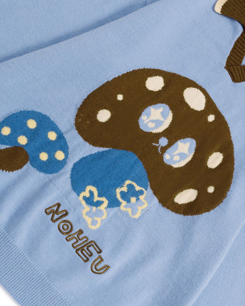 Contrast color mushroom sweater