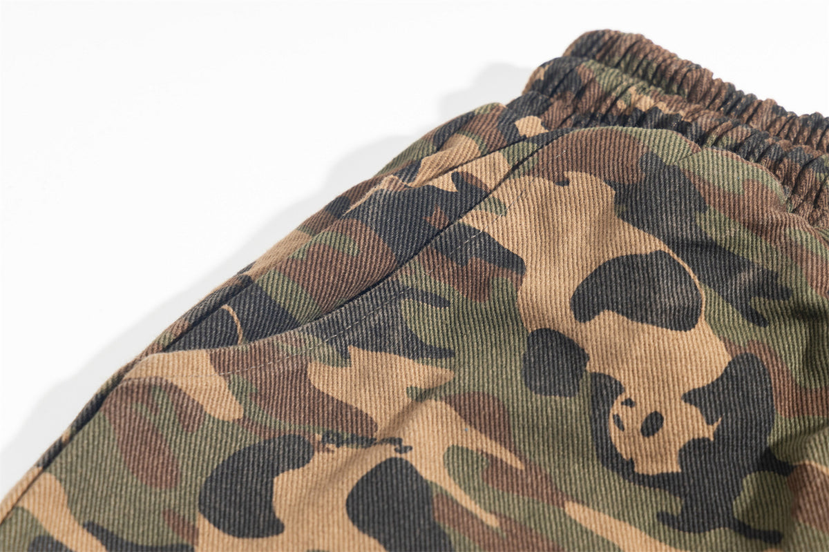 Vintage washed camouflage pants