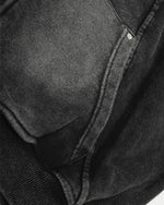 워시드 블랙 디스트레스드 커플 재킷