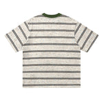 대조적인 줄무늬 짧은 소매