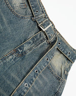 Vintage distressed denim cropped shorts