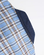 컬러블록 플레드 자수 셔츠