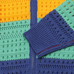 復古彩色條紋連帽開衫