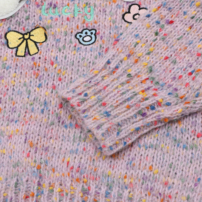 Cute embroidered pullover sweater