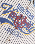 Lettering striped short-sleeved shirt