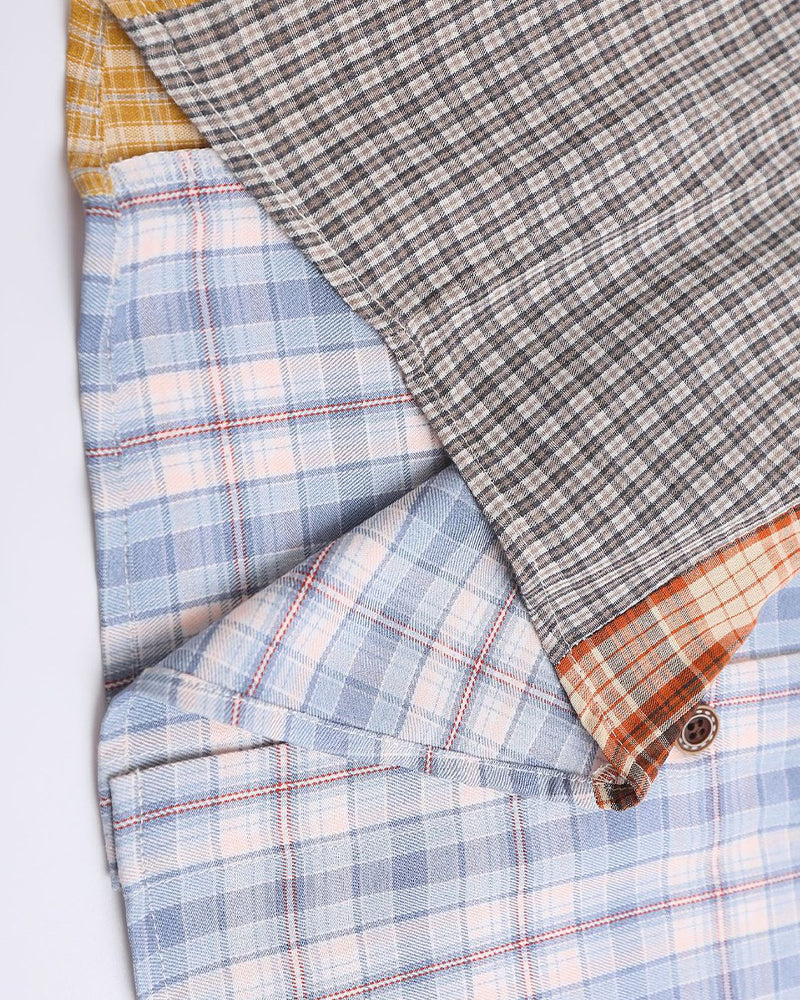 Retro colorblock short-sleeved shirt