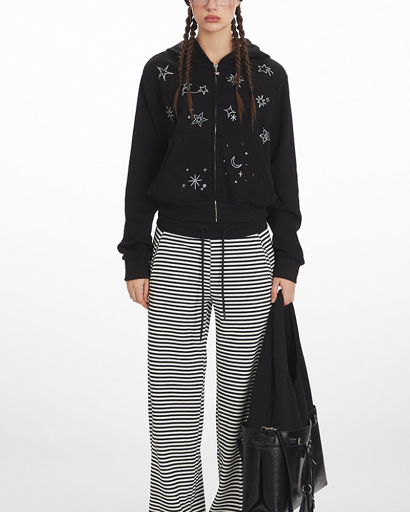 燙鉆連帽衛衣外套