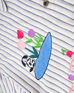 休閑條紋長袖襯衫