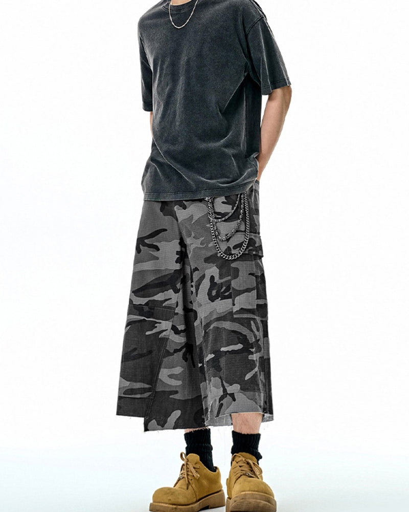 迷彩工裝七分褲