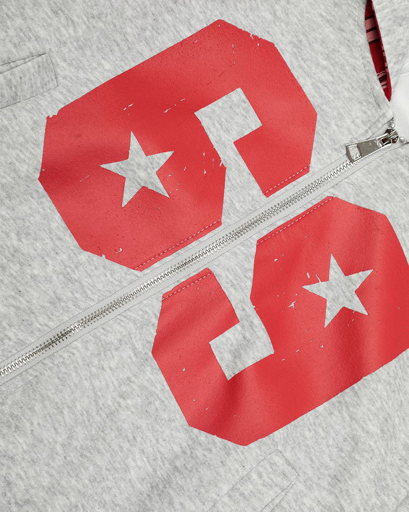 Retro hooded sweatshirt jacket