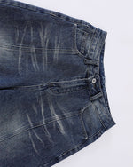 Vintage washed denim shorts