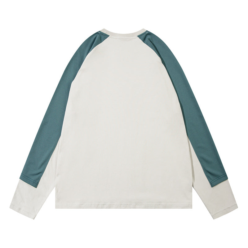 Contrast letter print crew neck sweatshirt