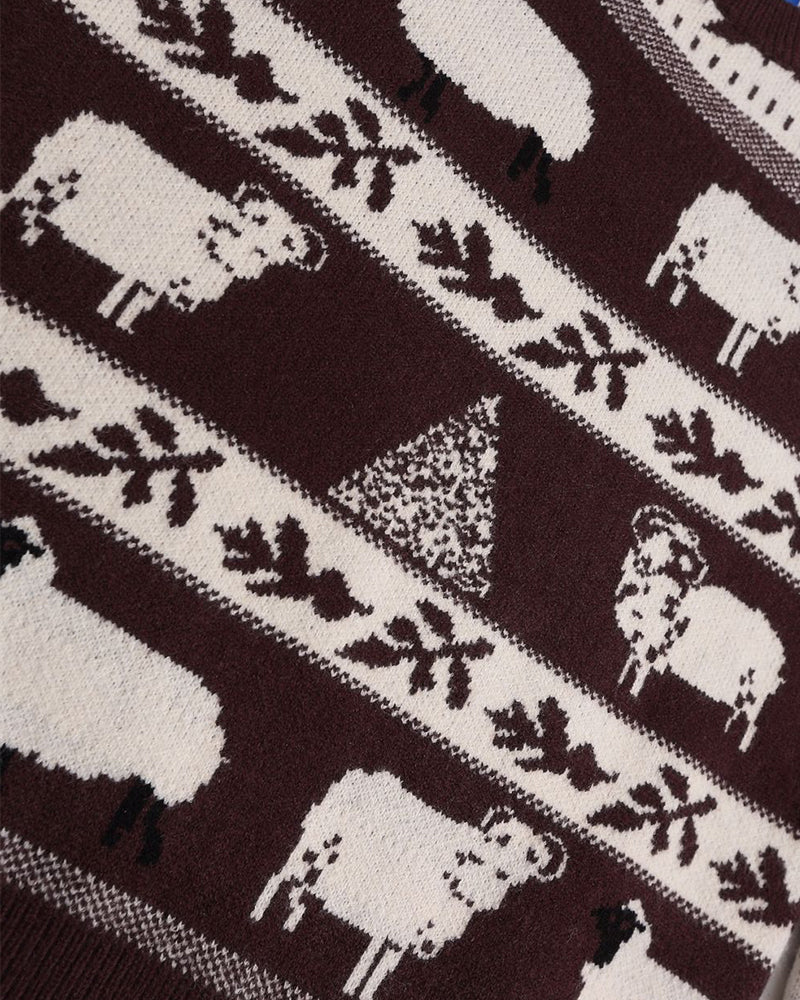 趣味動物條紋毛衣