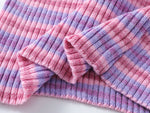 Retro striped knitted long sleeves (women's style)
