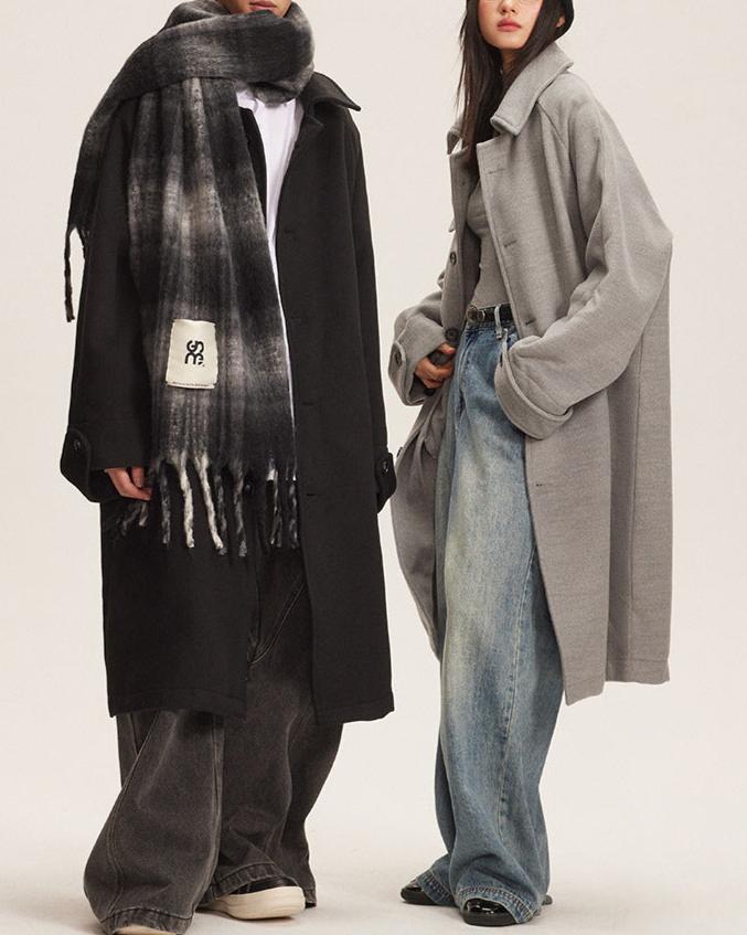 休閑寬鬆風衣外套