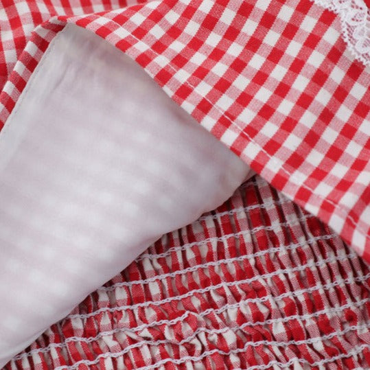 Retro plaid lace suspenders (women's)