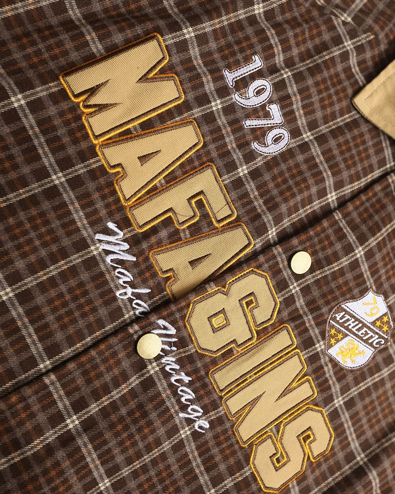 Embroidered contrasting color couple jacket