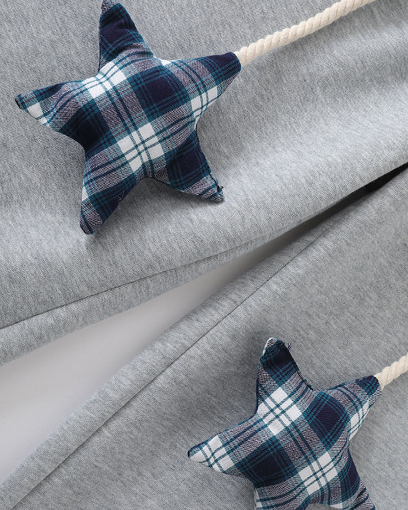 拼接撞色直筒運動褲