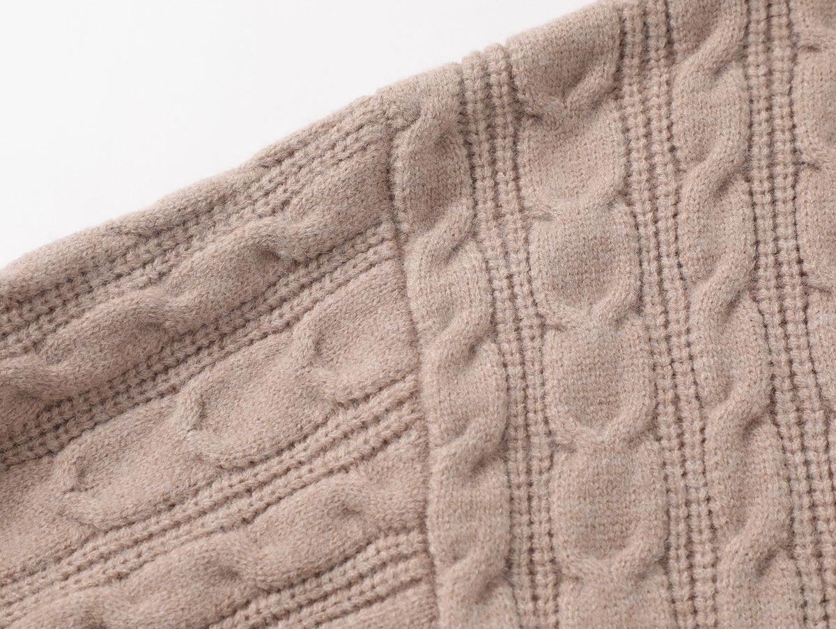 復古撞色套頭毛衣