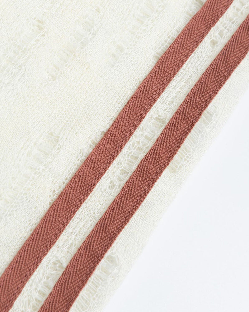 paneled plaid knitted sweater