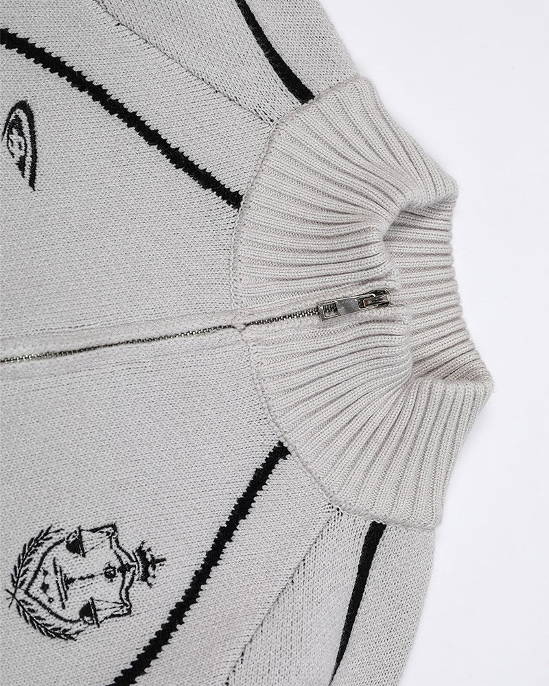 모터사이클 스타일 카디건 스웨터