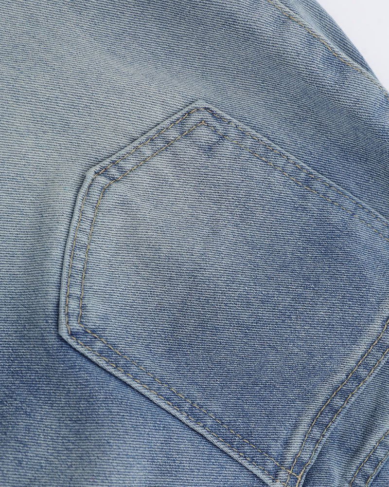 水洗簡約牛仔長褲