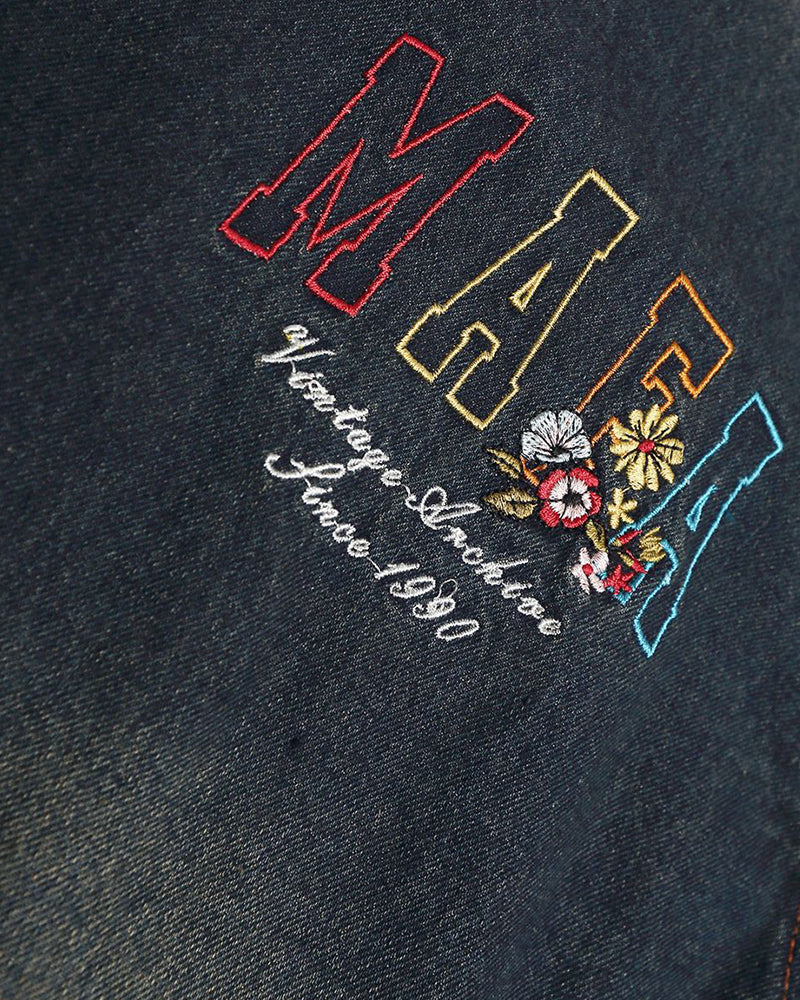 Washed colored denim shirt