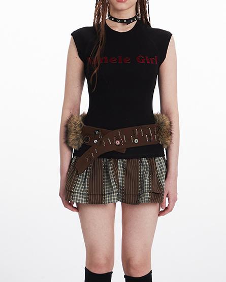 Retro slim sleeveless short sleeves