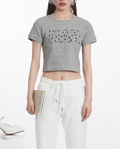 Letter embroidered short sleeves