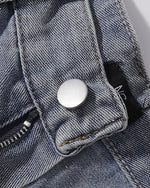 Raw edge straight cropped shorts