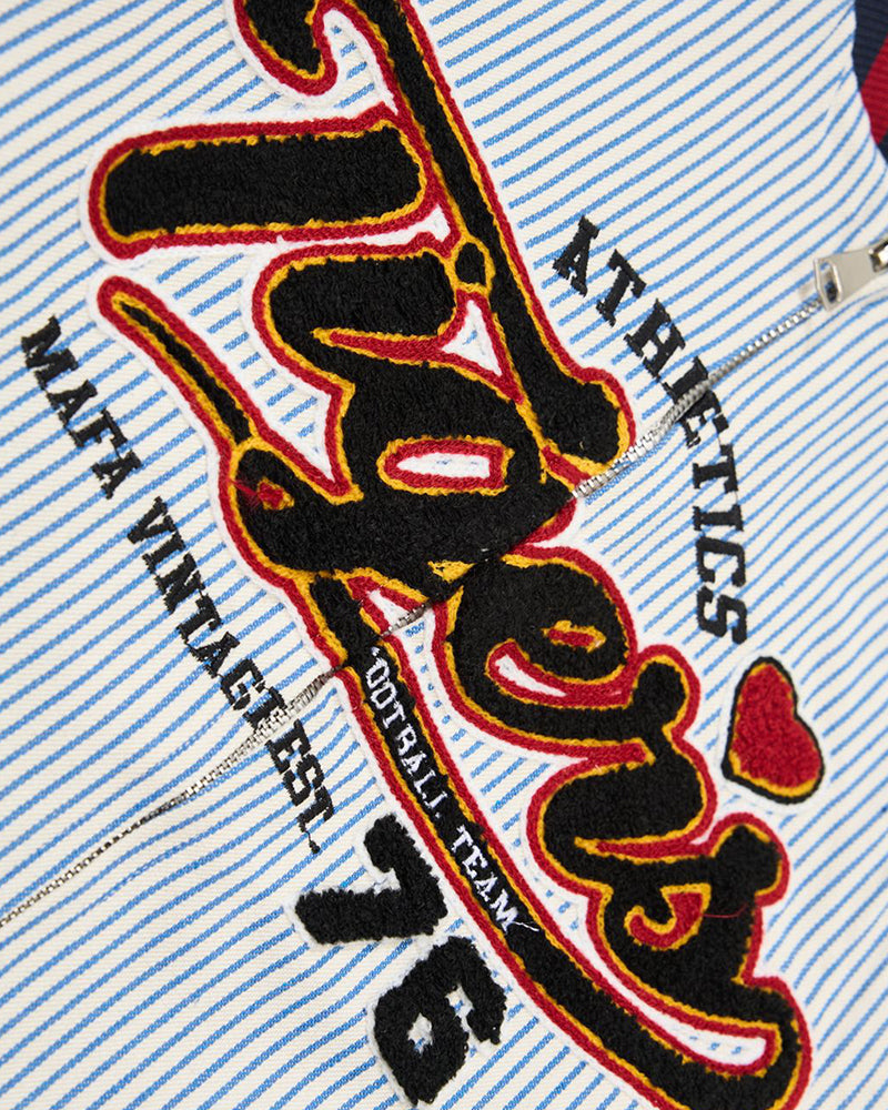 컬러블록 자수 야구 유니폼