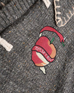 Embroidered duffle button sweater jacket