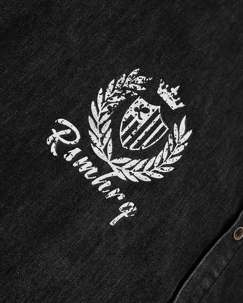 復古撞色長袖襯衫