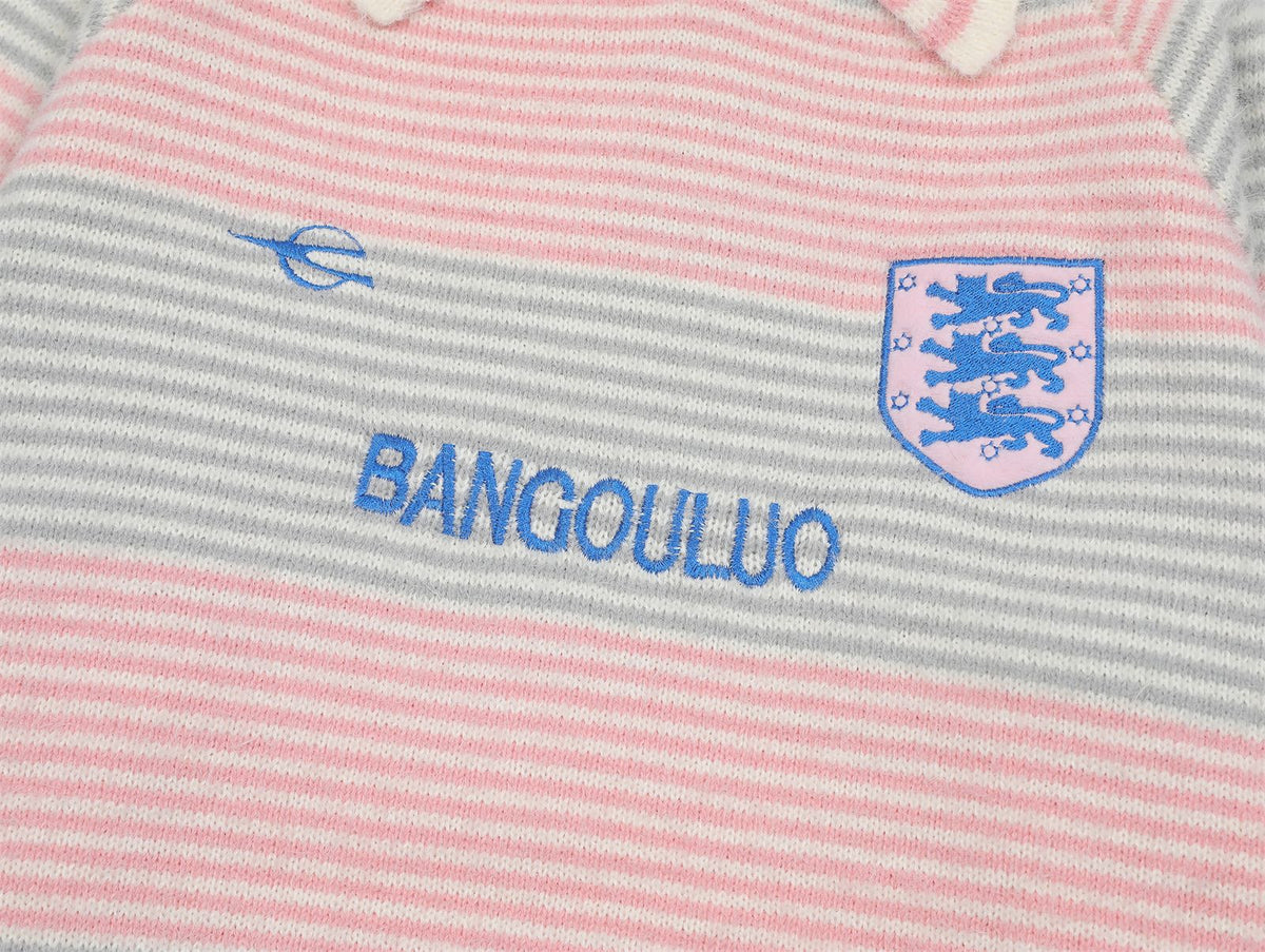 retro striped polo sweater