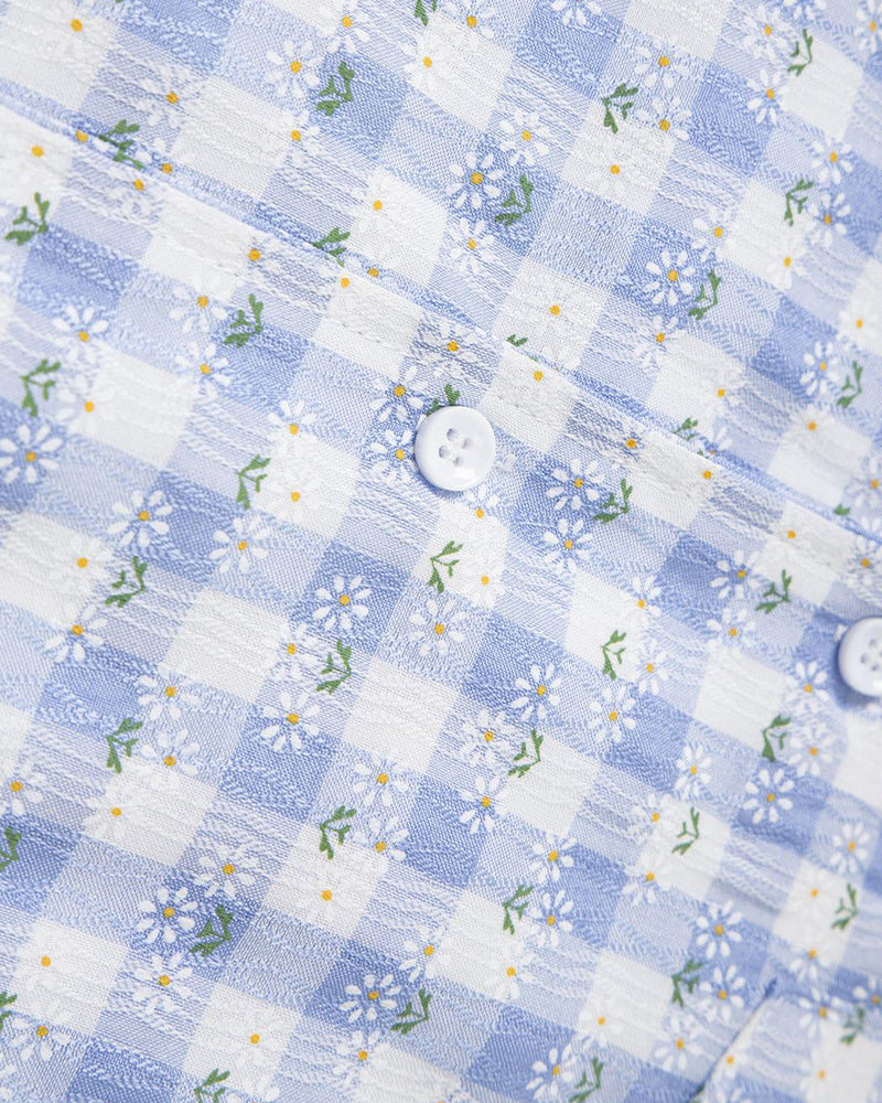 Badge Plaid Short Sleeve Shirt