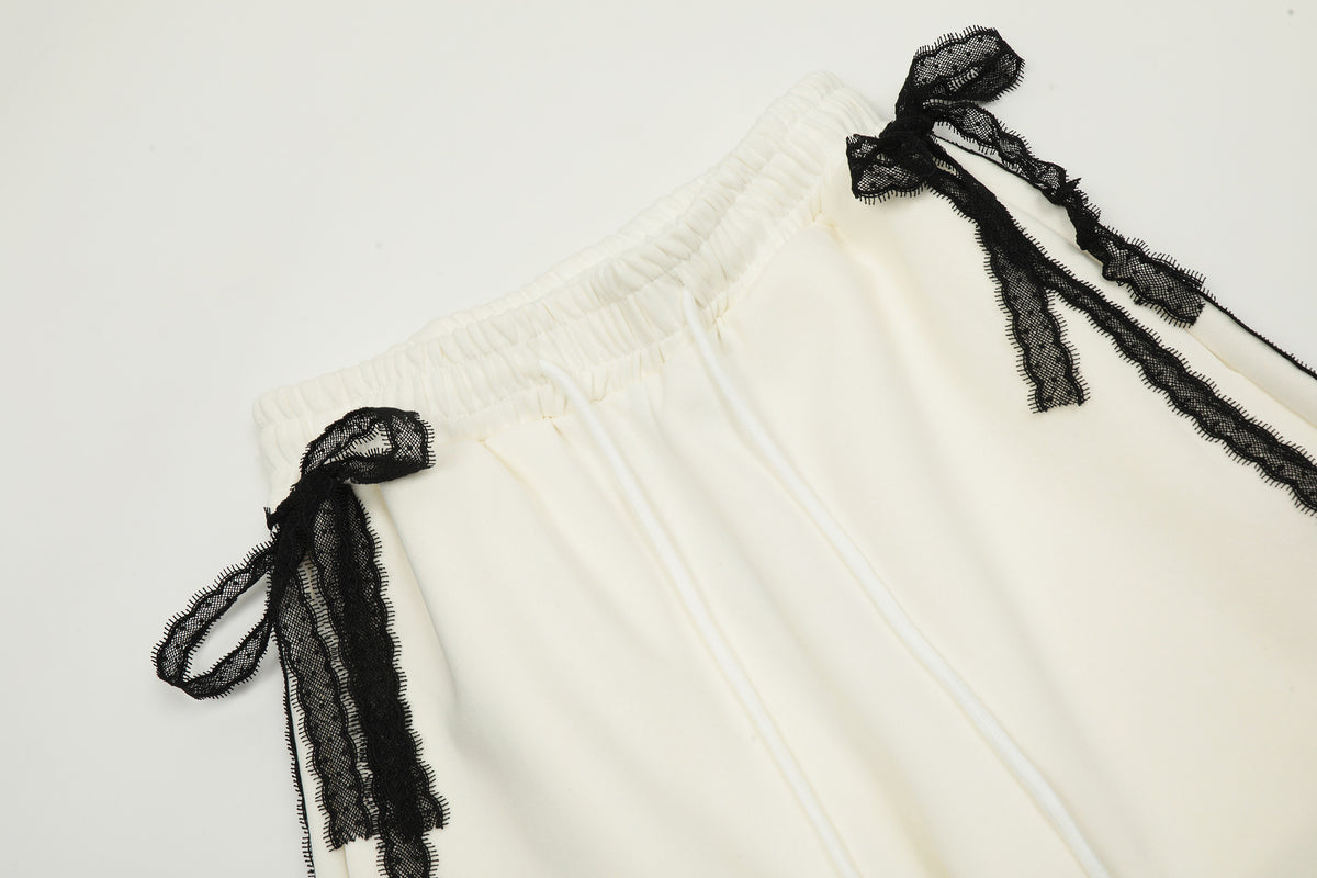 Cute embroidered casual trousers