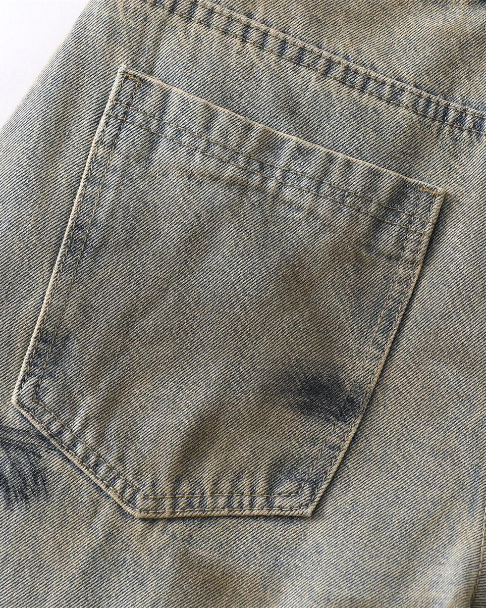 Heavy duty wide-leg jeans