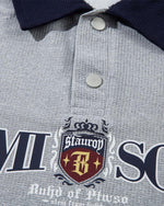 Contrast color lapel short sleeves