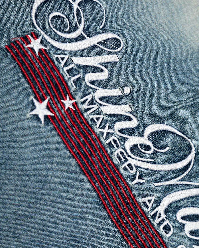 Loose and simple denim short sleeves