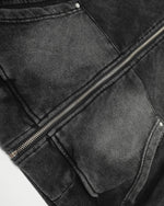 워시드 블랙 디스트레스드 커플 재킷