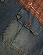 Washed panel denim shirt