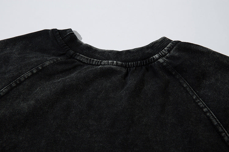 復古做舊字母印花長袖