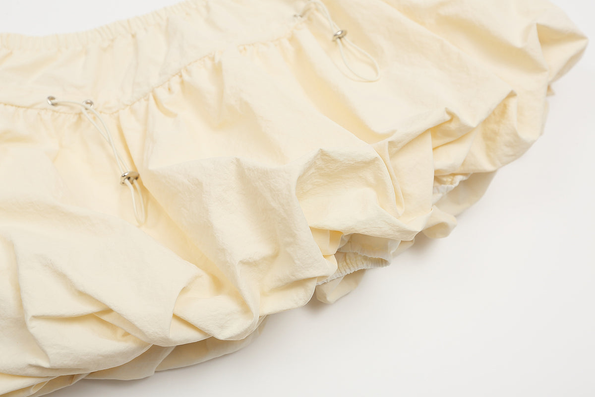 Sporty drawstring bud skirt