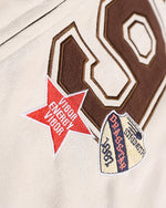 Retro letter embroidered hooded jacket