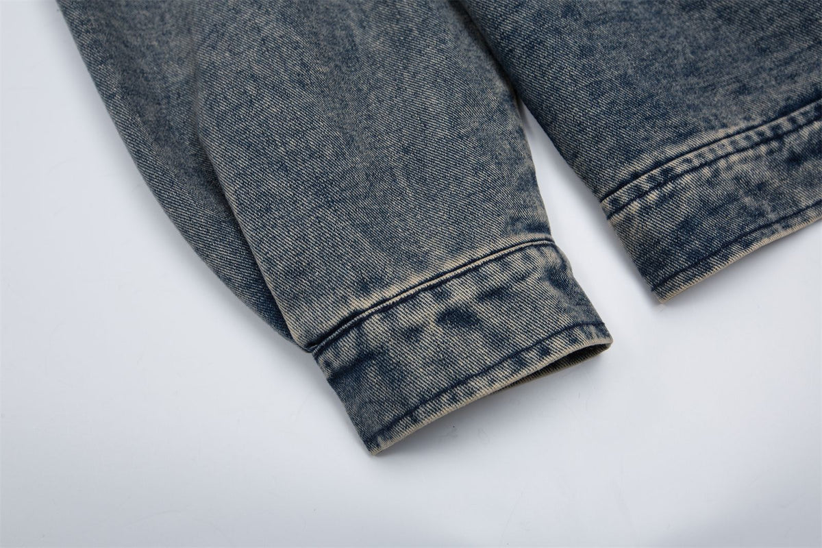 Retro contrast denim jacket