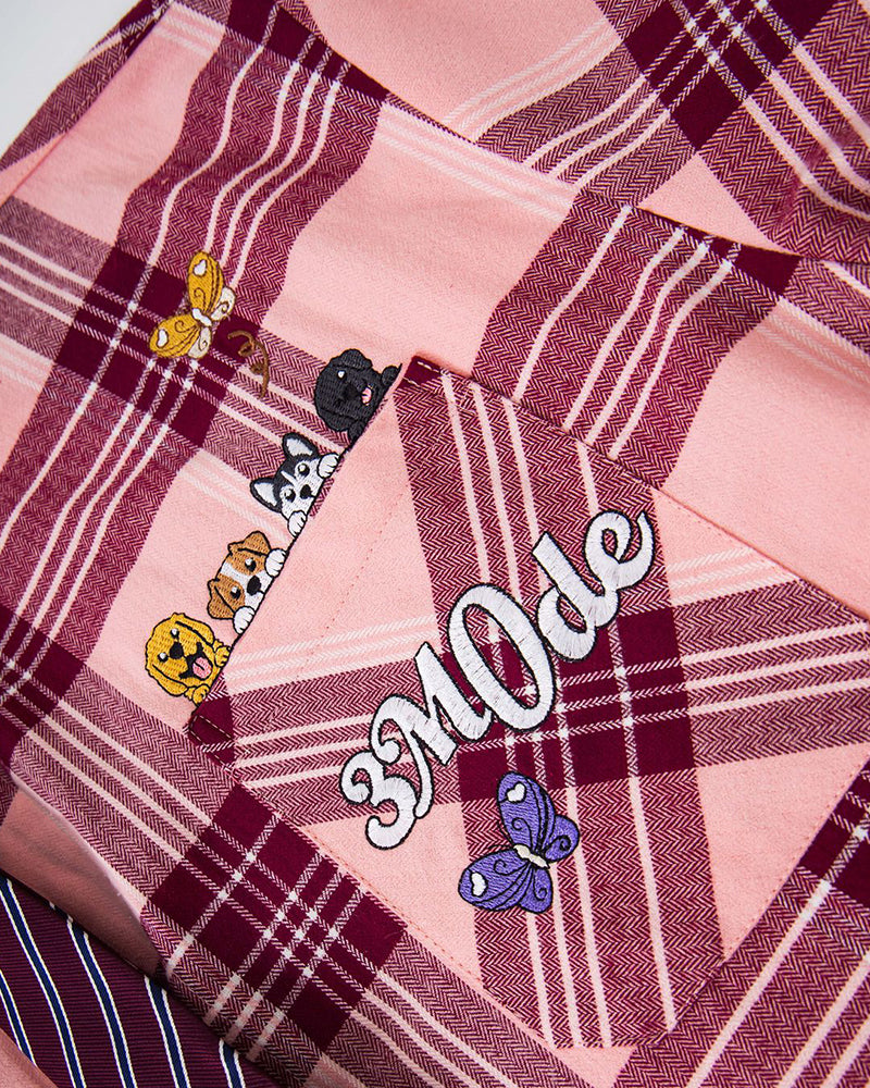 엿보는 강아지 긴팔 셔츠